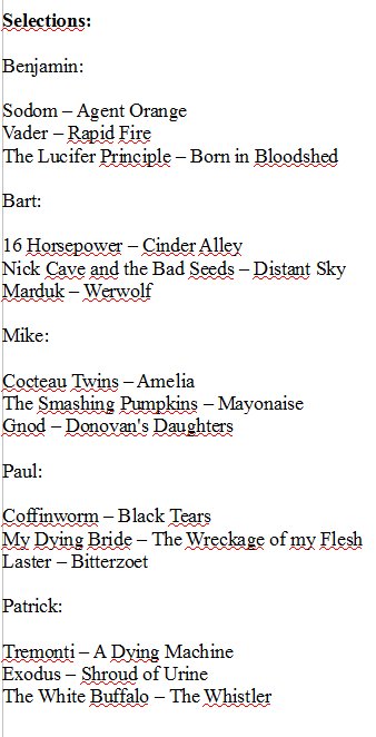 RiverofSoulsNL's tweet photo. The tracklist of the playlist with the selections of each member. #RiverofSouls #Playlist https://t.co/lEQFyRFZ9x