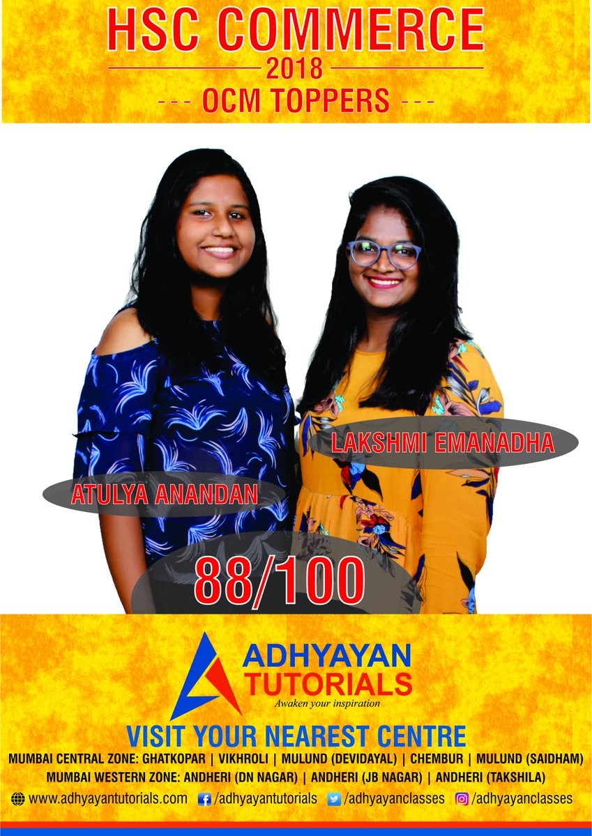 ttbfrommumbai's tweet photo. Some of the great scores by our students! Presenting our HSC Commerce 2018 OCM Toppers.
Heartiest Congratulations - Atulya Anandan & Lakshmi Emanadha
#AdhyayanTutorials #Adhyayan #AT #Commerce2018 #HSCCommerce #Toppers #Ecomoics #HSC2018 https://t.co/ddnmtiKWku