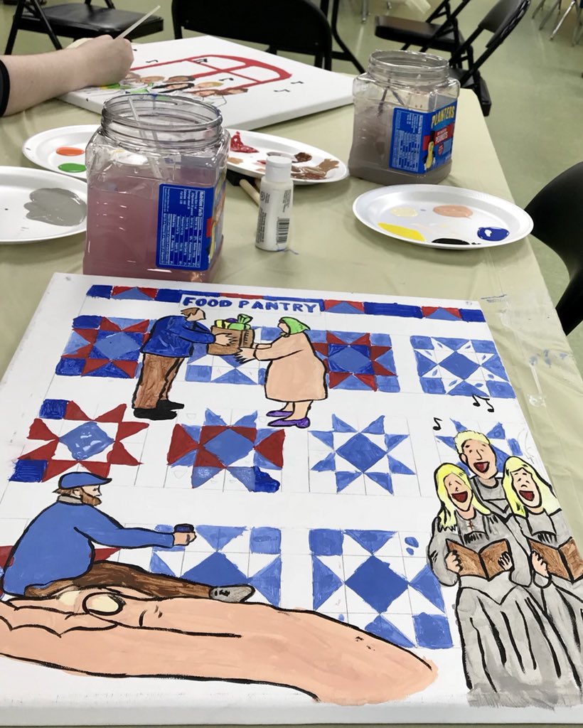 plcwaldorf's tweet photo. What does God’s love look like? Our wall art project will give a glimpse of how we see God’s love in progress #GodsWorkOurHands #myplc https://t.co/MlVQc4Iuqe