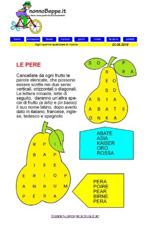 lo trovate su nonnobeppe.it #nonnobeppe #nbeditore #giochi #games #albertoalbusbustreo #divertimento #relax #alberto_albus_bustreo #nonno_beppe #pere #frutta #passatempi