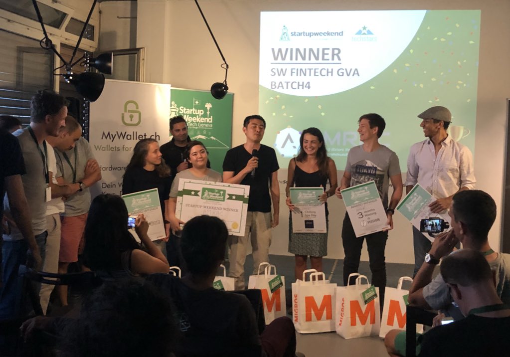 khurramjhumra's tweet image. The winners at #SWfintechGVA  are ⭐️AMRAC!⭐️