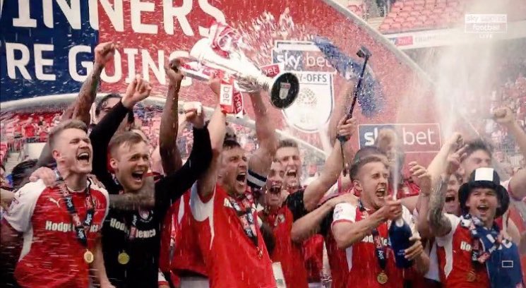 Whereas we’ve barely spent anything, we’re owned by a Rotherham businessman, managed by an ex-player, supported by a backroom staff full of his old RUFC teammates, with a squad full of young, hungry and mostly English lads who are all mates. Oh and we won at Wembley. Again.