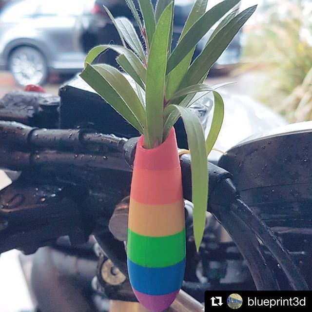 Wearplants's tweet photo. The best thing about sharing some of our planters to 3D print? Seeing the great creations everyone makes!  @blueprint3d printed this 🌈 bike planter that’s perfect for June! You can find the model free to print on @thingiverse, thing no. 608093. #plan… https://t.co/GQnAZV1xSk https://t.co/stgEhsi3Ba