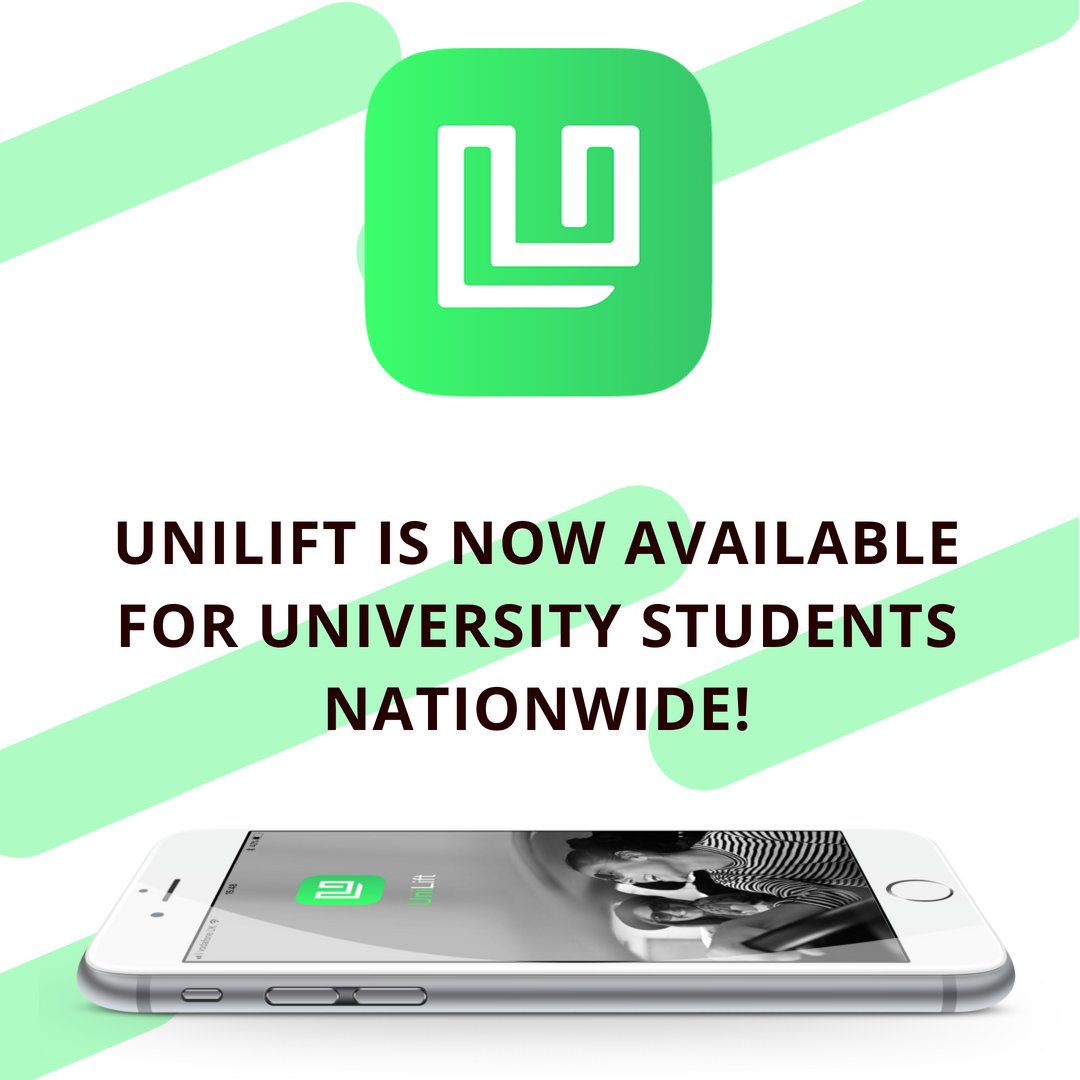 ItsUniLift's tweet photo. Great news students!
Unilift is now available nationwide!

Be part of UK's first student ridesharing community.

Download the app today.
iPhone App ➡️ https://t.co/Y18ai8n8Sj
Android App ➡️ https://t.co/OAXYq3QBba https://t.co/1sDn52HZeq