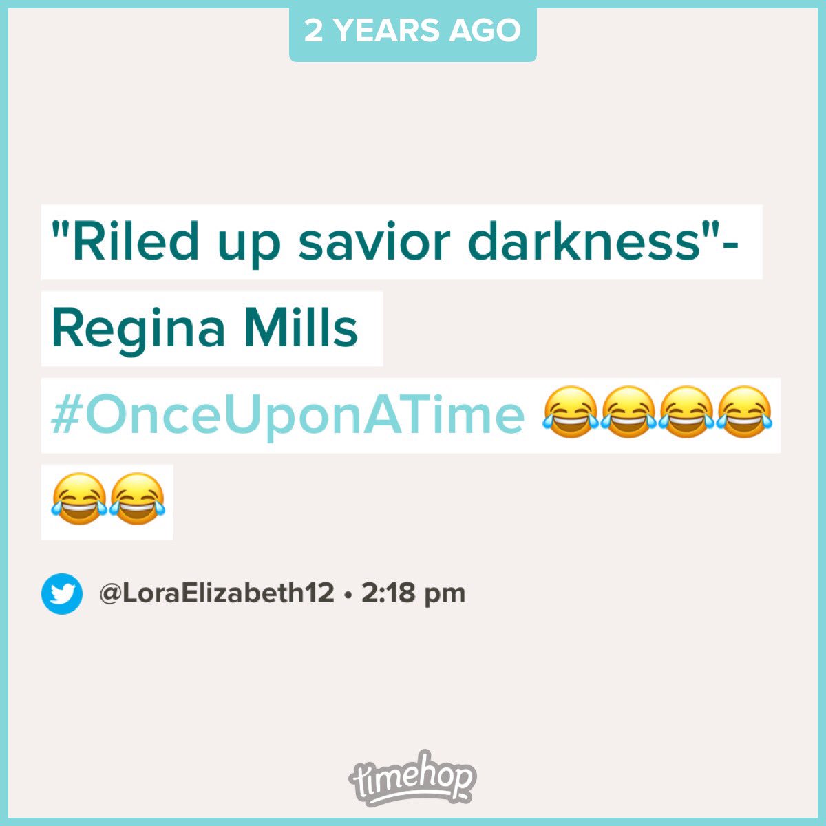 LoraElizabeth12's tweet photo. I love this quote so much and I don’t know why!😂😂😂
#OnceUponATime #ReginaMills #OUAT https://t.co/2AHVfIPCuQ