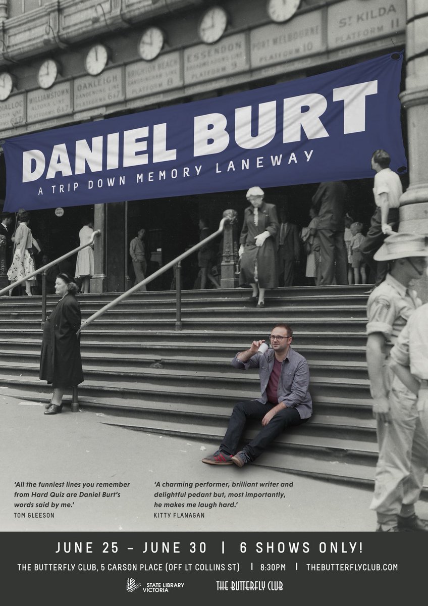 By popular demand my #MICF show about the history of Melbourne is BACK at the Butterfly Club June 25-30. Book here now for A Trip Down Memory Laneway: thebutterflyclub.com/show/a-trip-do…