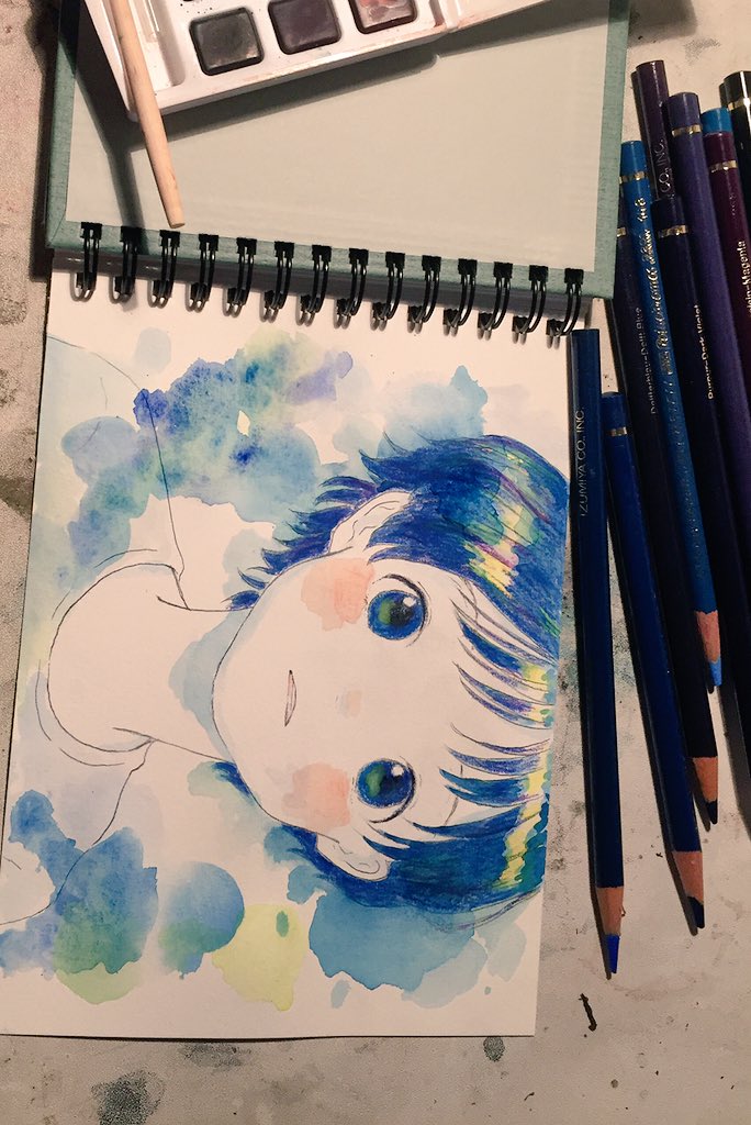 「水彩色鉛筆で描いてみました? 」|うさこのイラスト