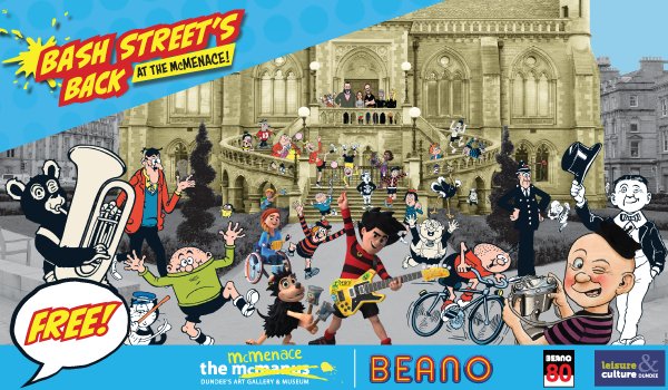 rbmccready's tweet photo. Before and after - I was delighted to be at the opening of the Bash Street's Back at the 'renamed' McMenace Galleries -great exhibition celebrating the 80th birthday of @BeanoOfficial #bashstreetsback https://t.co/QaqU22Cuqb https://t.co/Ff28YD8bWQ
