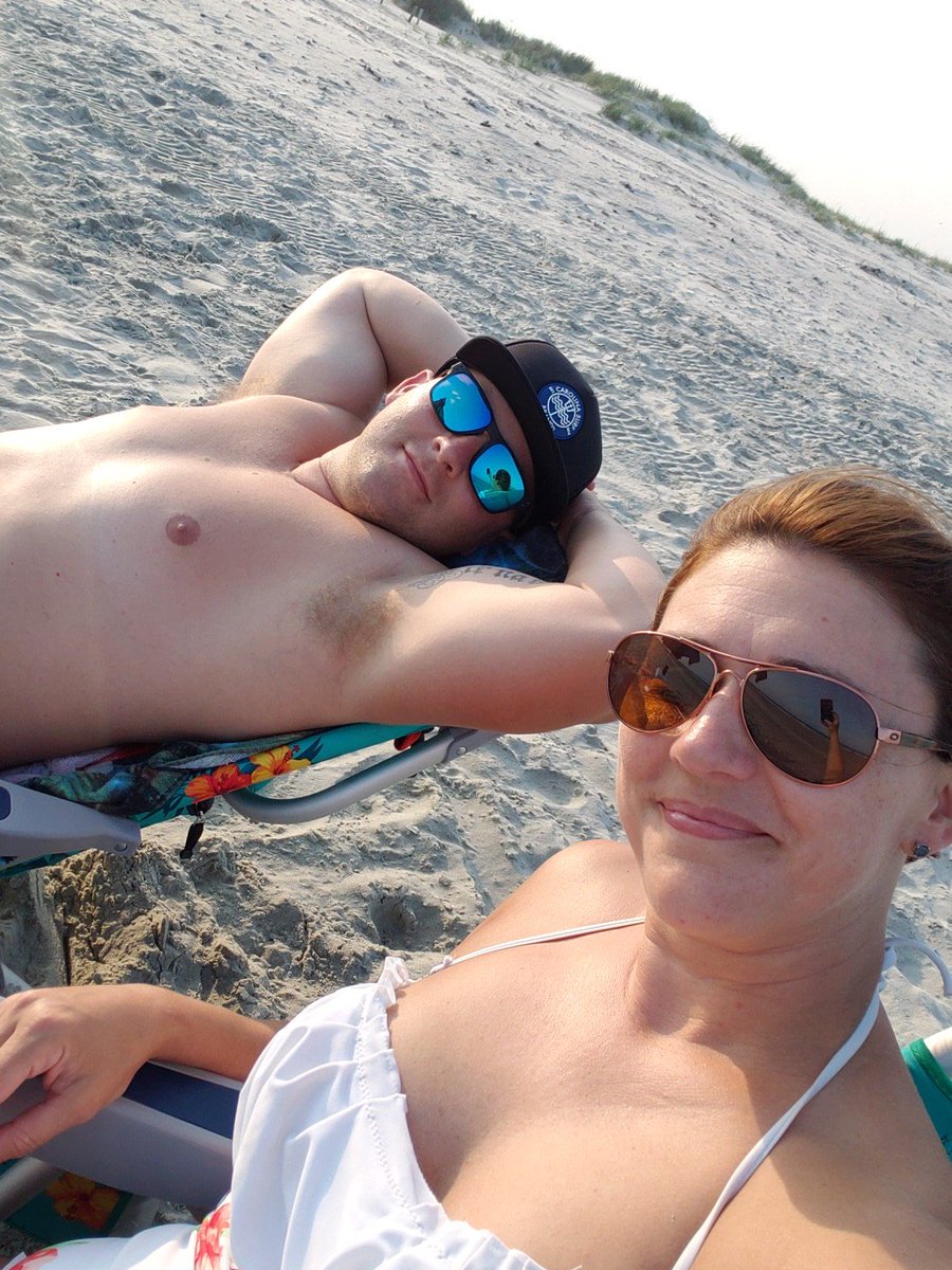 10_12love's tweet photo. Beach day, soaking up these last few rays. Love my life with you babe #firefighter #TheWebbs #sweethomeCharleston @Webbicles https://t.co/bvfrBAkT3E