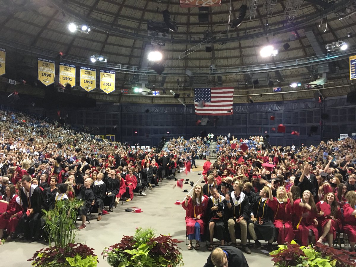 BSD7Schools's tweet photo. Before and after... congrats  to #Bozeman High School Class of 2018! #gohawks #classof18 https://t.co/2nDISe4Rix