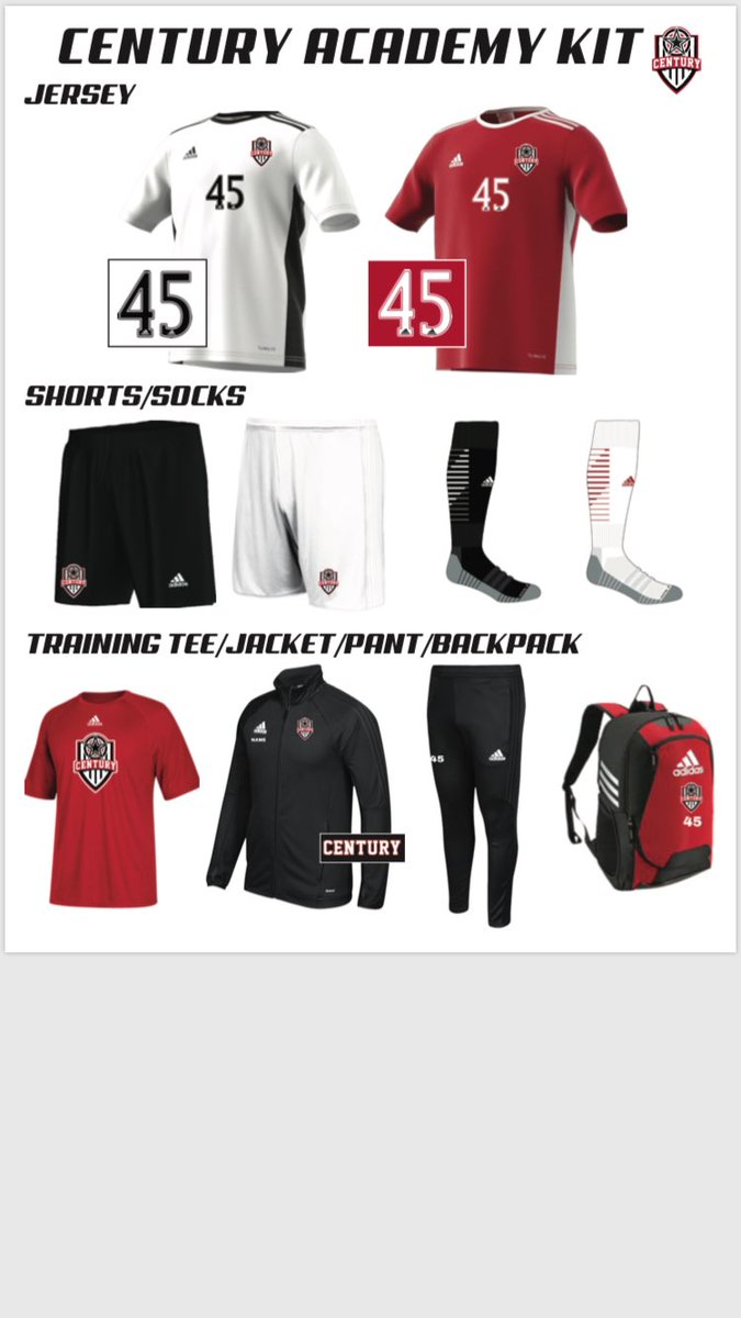 century soccer uniforms