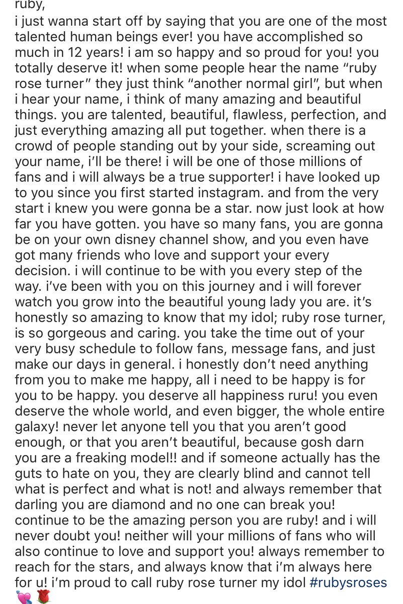 rubyslayysss's tweet photo. i wrote this on a post on @rubyslayys on instagram and i really hope ruby sees it!! love ya girlie 🌹💘👼🏻👼🏻 @rubyroseturner #rubysroses https://t.co/jdRaG3RNA9