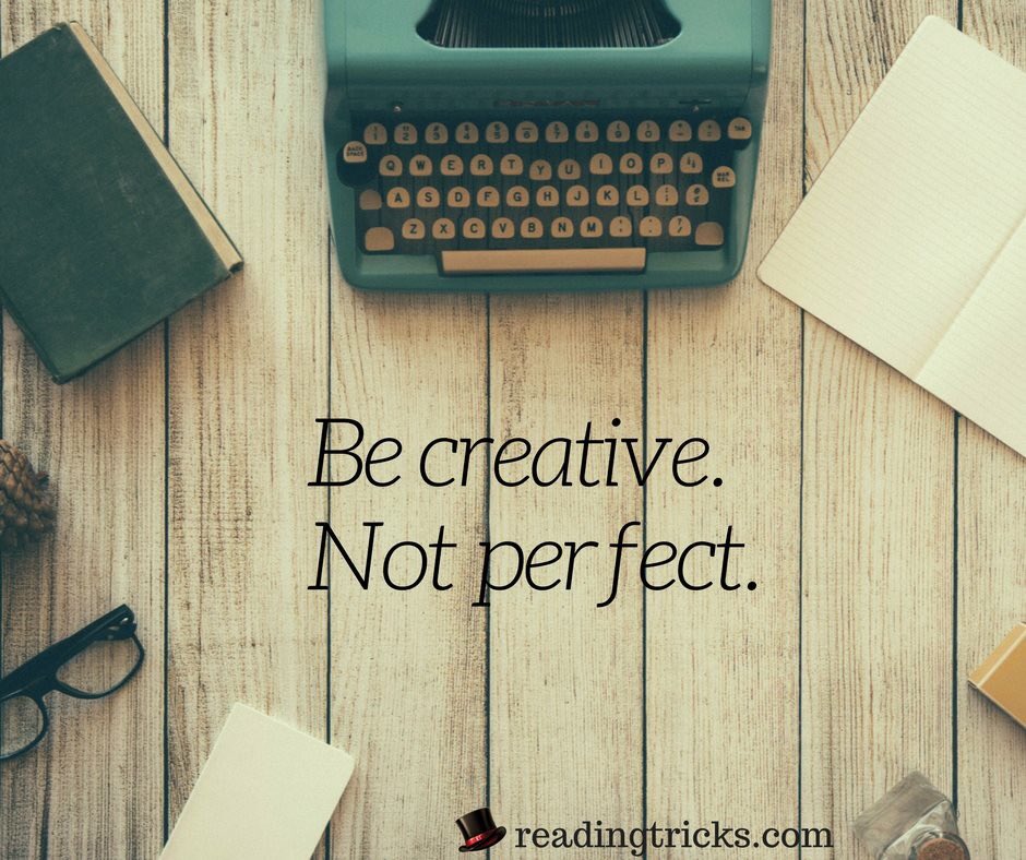 reading_tricks's tweet image. We so often strive for perfection at the expense of creativity. Allow yourself and your kids to be imperfect and to enjoy the process of creativity--mistakes and all! #readingtricks #creativenotperfect