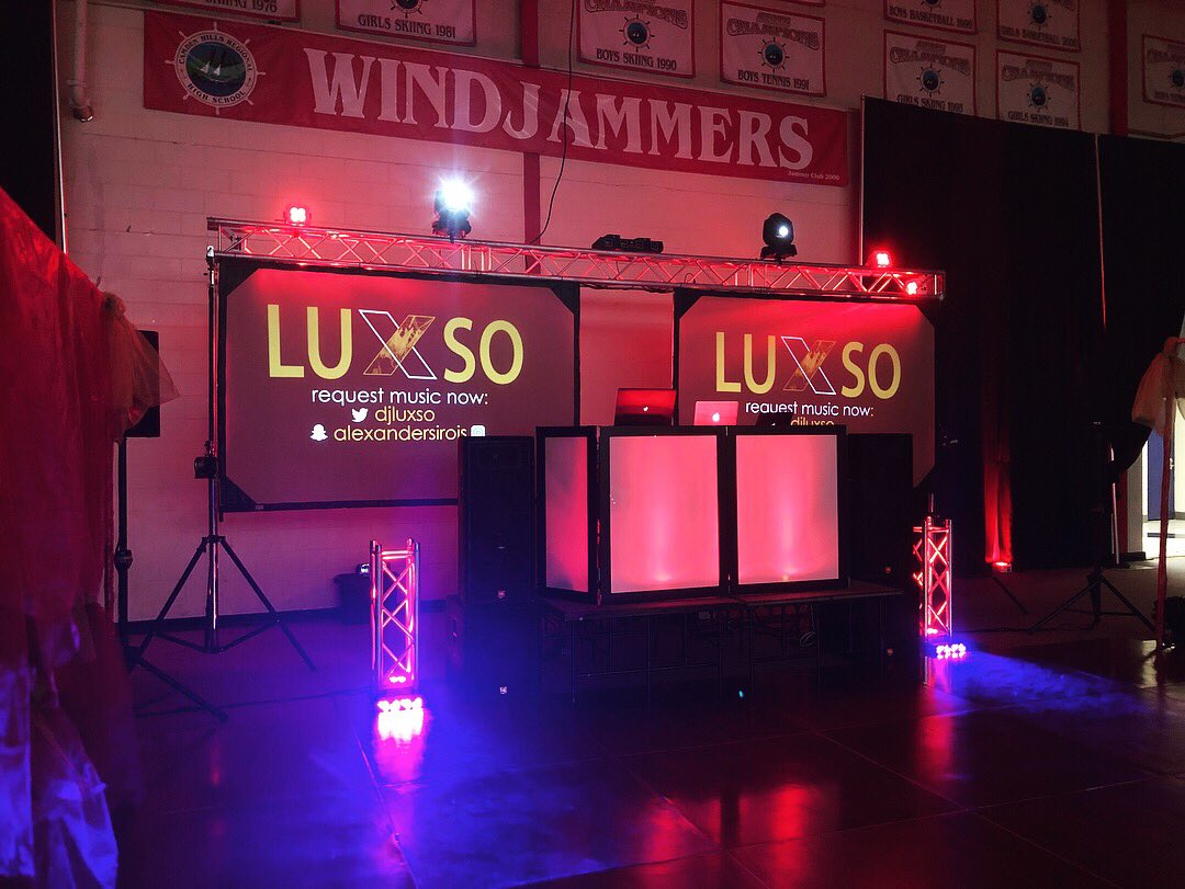 DJLuxso's tweet photo. That’s a wrap on prom season 2018! Thanks @GrahmKwasnick @ShawnVerrill  and @NickSantos14 for putting in some long days. https://t.co/Qrm3sVFn5o