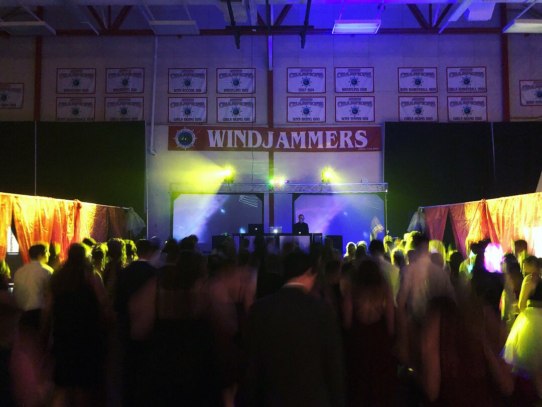 DJLuxso's tweet photo. That’s a wrap on prom season 2018! Thanks @GrahmKwasnick @ShawnVerrill  and @NickSantos14 for putting in some long days. https://t.co/Qrm3sVFn5o