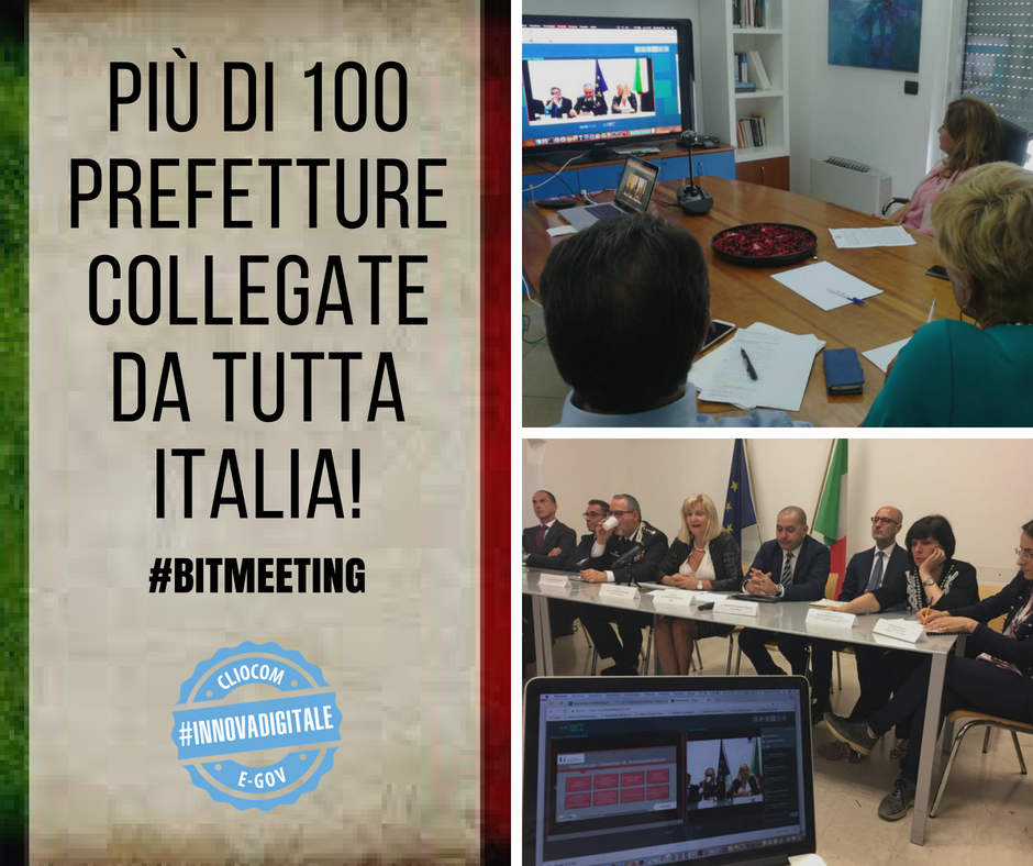 In corso la presentazione del progetto "Reigegnerizzazione ed informatizzazione delle procedure", promosso dal Ministero dell'Interno. Oltre 100 le Prefetture collegate via BitMeeting. Una soluzione tecnologica unica e #madeinItaly, frutto del lavoro del nostro team R&amp;S
