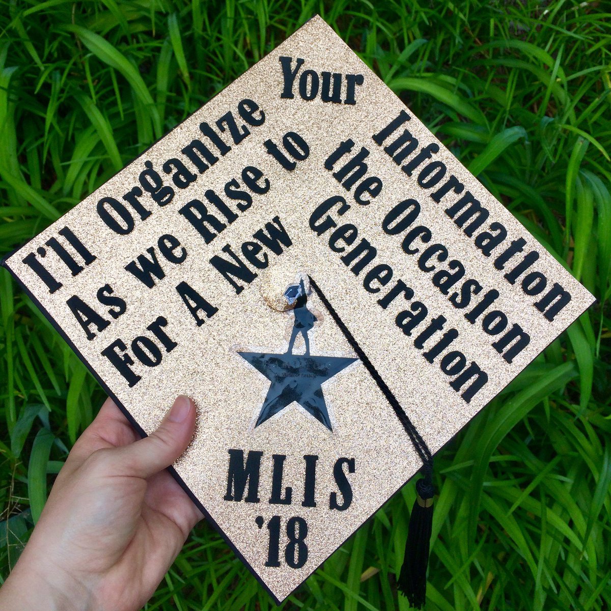 AKatelynrose's tweet photo. @Lin_Manuel and @HamiltonMusical and @TheHamilcast got me through Library School! 
I couldn’t pass up a line like “I’ll...organize your information” ❤️
#Graduated #MLIS https://t.co/Ldhp6pu376