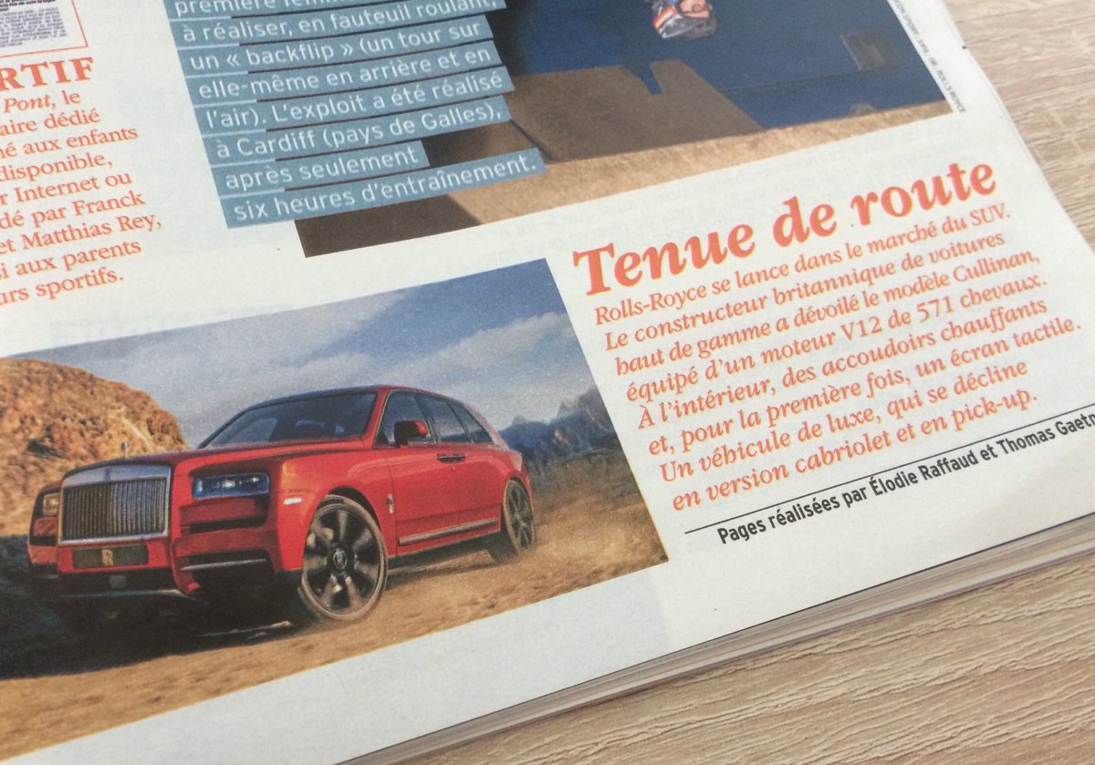 Télé 7 jours parle voitures, et m’apprend que le Rolls Cullinan existera en cabriolet et pick-up.