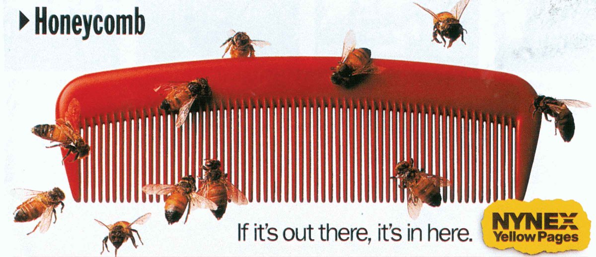 JCollinsMA's tweet photo. #Nynex had some of the best ads back in the day! "If it's out there, it's in here!" #MarketingMonday #honeycomb #bulldozing #hairtinting #megaphone #busedu #advertising #marketing https://t.co/5ikieGNenf