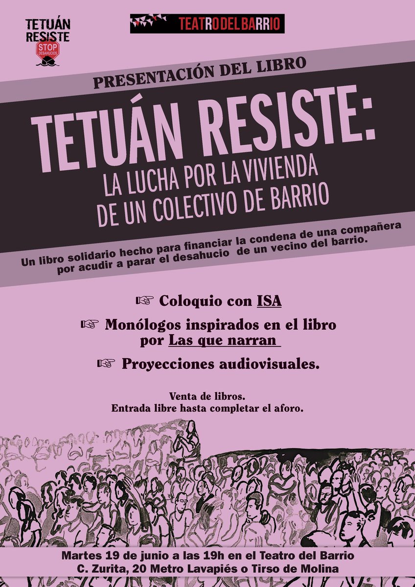 A lo mejor a la prensa le interesa un espectáculo único de un colectivo que ha recaudado miles de euros para pagar la condena de una compa #IsaLibre y ha hecho un libro excepcional verkami.com/projects/19393…
#TetuánResisteElEspectáculo