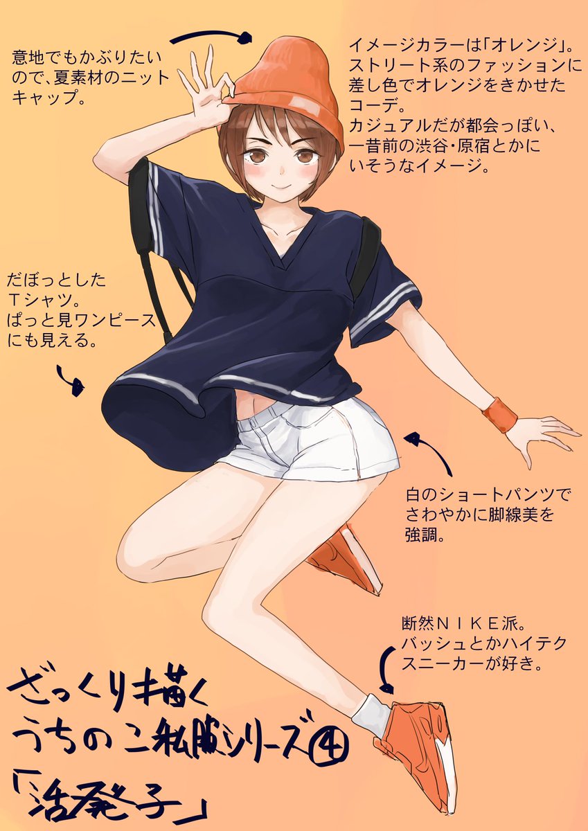 うちのこ私服シリーズ④「活発子」バスケットコートの似合う子を目指しました。 