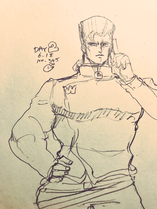 2日目!今日からまたしばらくラフみたいになると思いますが気にしないでね。しかし顔が似ないなぁ 