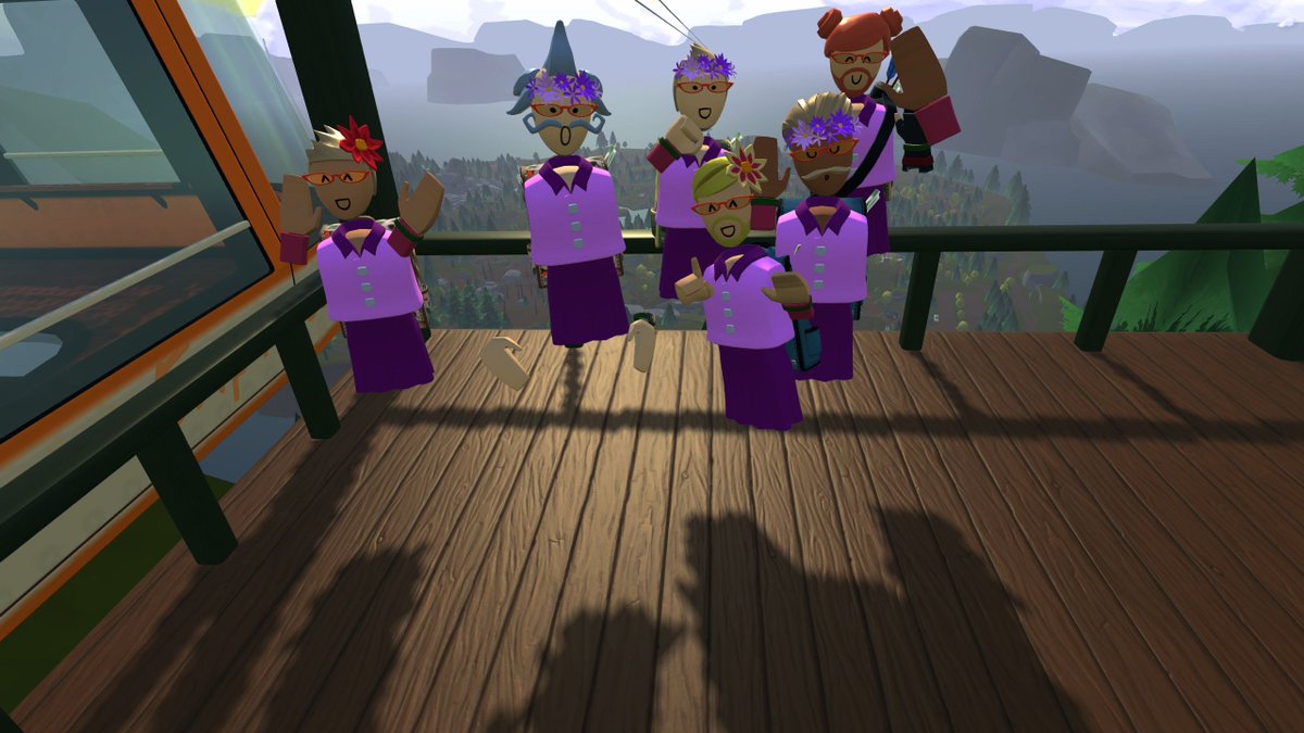 DragonHusky2's tweet photo. Pink flamingo squad in rec royale! Watch out everyone! Haha #flamingo @recroom https://t.co/ffDilVV7ce