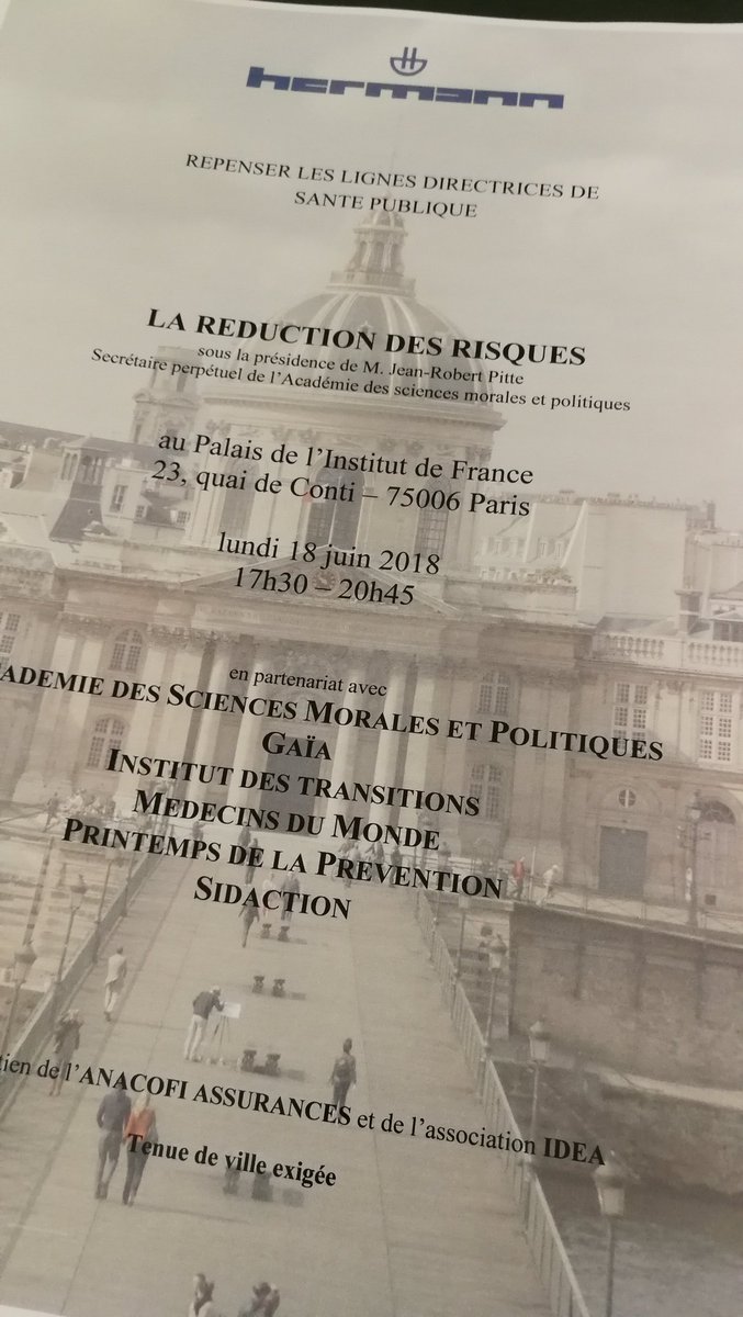 "La réduction des risques : une exigence de santé publique ?" Intervention au nom de <a href="/MdM_France/">Médecins du Monde</a> dans ce colloque organisé par les @EditionsHermann  à l'Institut de France. CC <a href="/Sidaction/">Sidaction</a>  <a href="/Celine_Grillon/">Celine Grillon</a> <a href="/CoalitionPLUS/">Coalition PLUS</a> <a href="/EchoCitoyen/">ECHO</a>