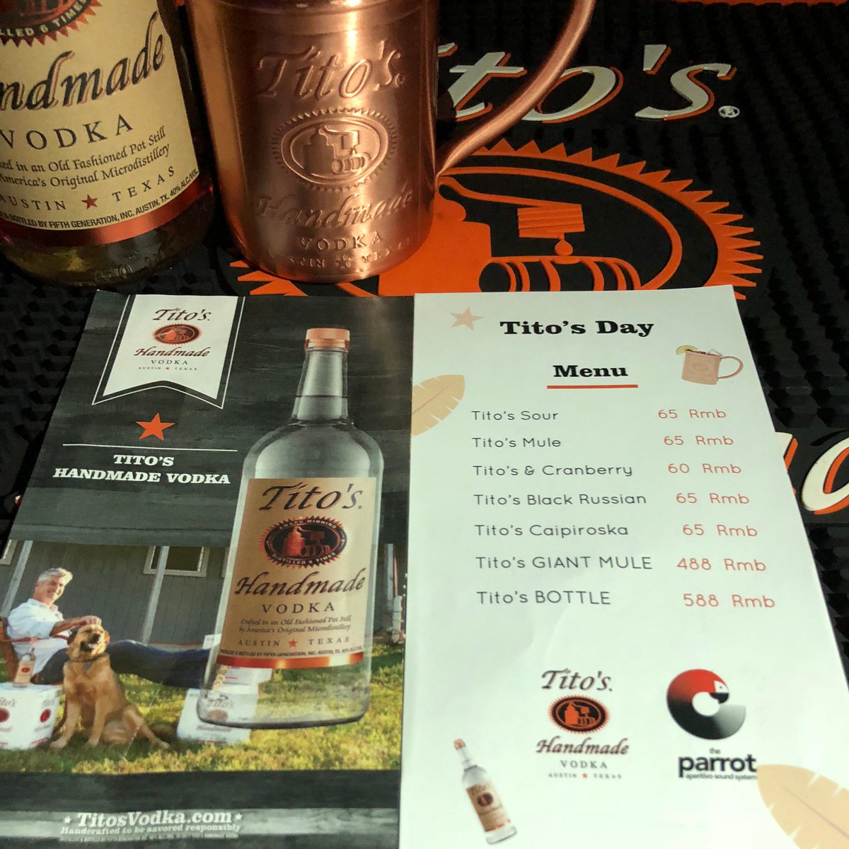 titosintl's tweet photo. Happy Tito's Day! Every Friday and Saturday is special at Parrot Bar Shanghai. A Tito's Day cocktail menu offers something for everyone. Gānbēi! #craftcocktails #usvodka #madefromcorn #naturallyglutenfree https://t.co/vQLrlr5uo3