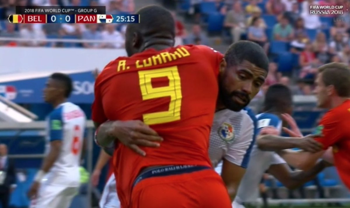 sluggahjells's tweet photo. Gabriel Gomez with the full hug and embrace with Romelu Lukaku #BELPAN https://t.co/cN1Xz5kzWV