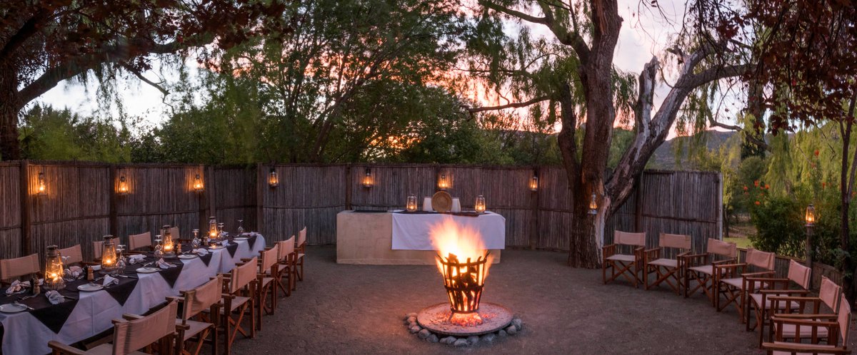 How about a cozy boma fire to keep warm in those cold Karoo winters? #africansafari #safariwithus #winter