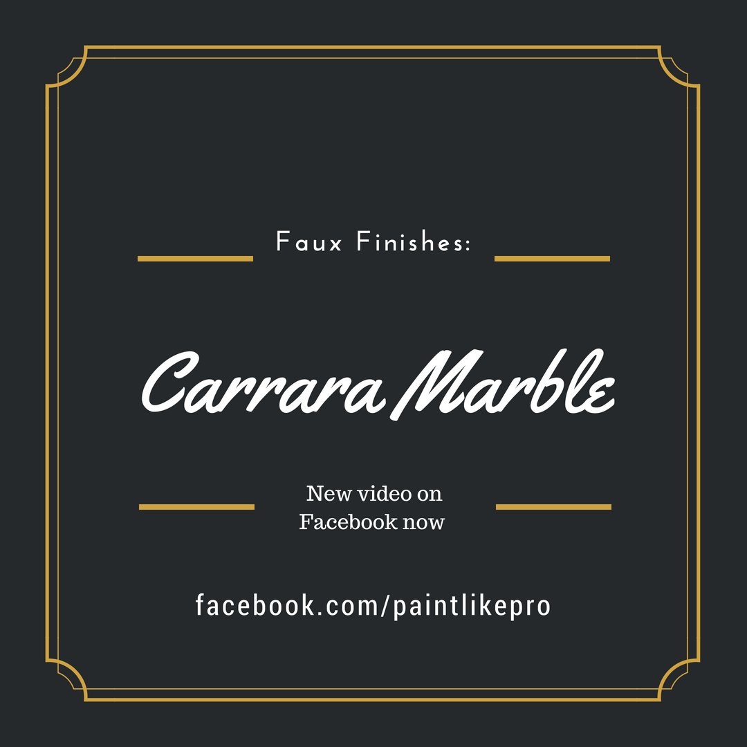 Following on from last week I've got another great video for you on how to create Carrara Marble thanks to the help of hollandfinishes.co.uk, you can find this over on my Facebook page - @paintlikepro

#painting #decorating #series #diy #tutorial #howto #marble #fauxfinishes