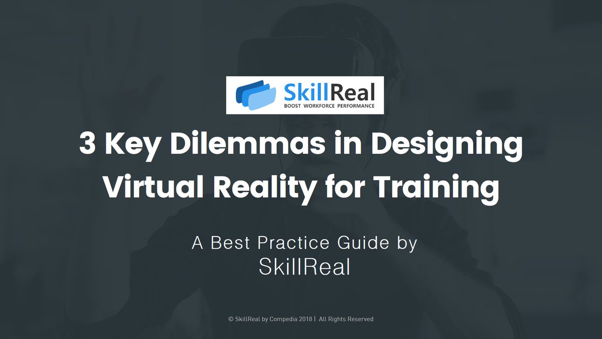SkillRealTech's tweet photo. We love sharing knowledge. Here's our latest free guide: "Three key dilemmas in designing Virtual Reality for training". Grab your copy now: https://t.co/8ZGYCYSIFy https://t.co/KAiJr39Obl