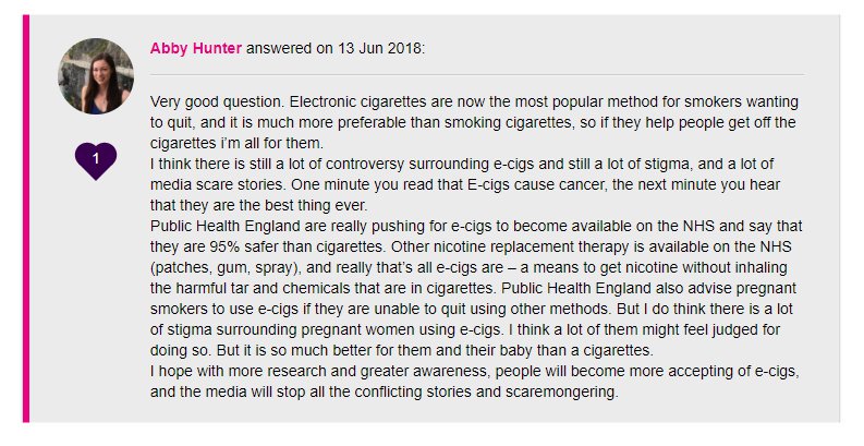 'Will your research will impact the way people view electronic cigarettes?'

@dr_abbyhunter discusses her work in the @BPSOfficial Wellbeing Zone: 'if they help people get off cigarettes I’m all for them... but there is still a lot of stigma' #IASUK wellbeingj18.imascientist.org.uk/2018/06/13/do-…