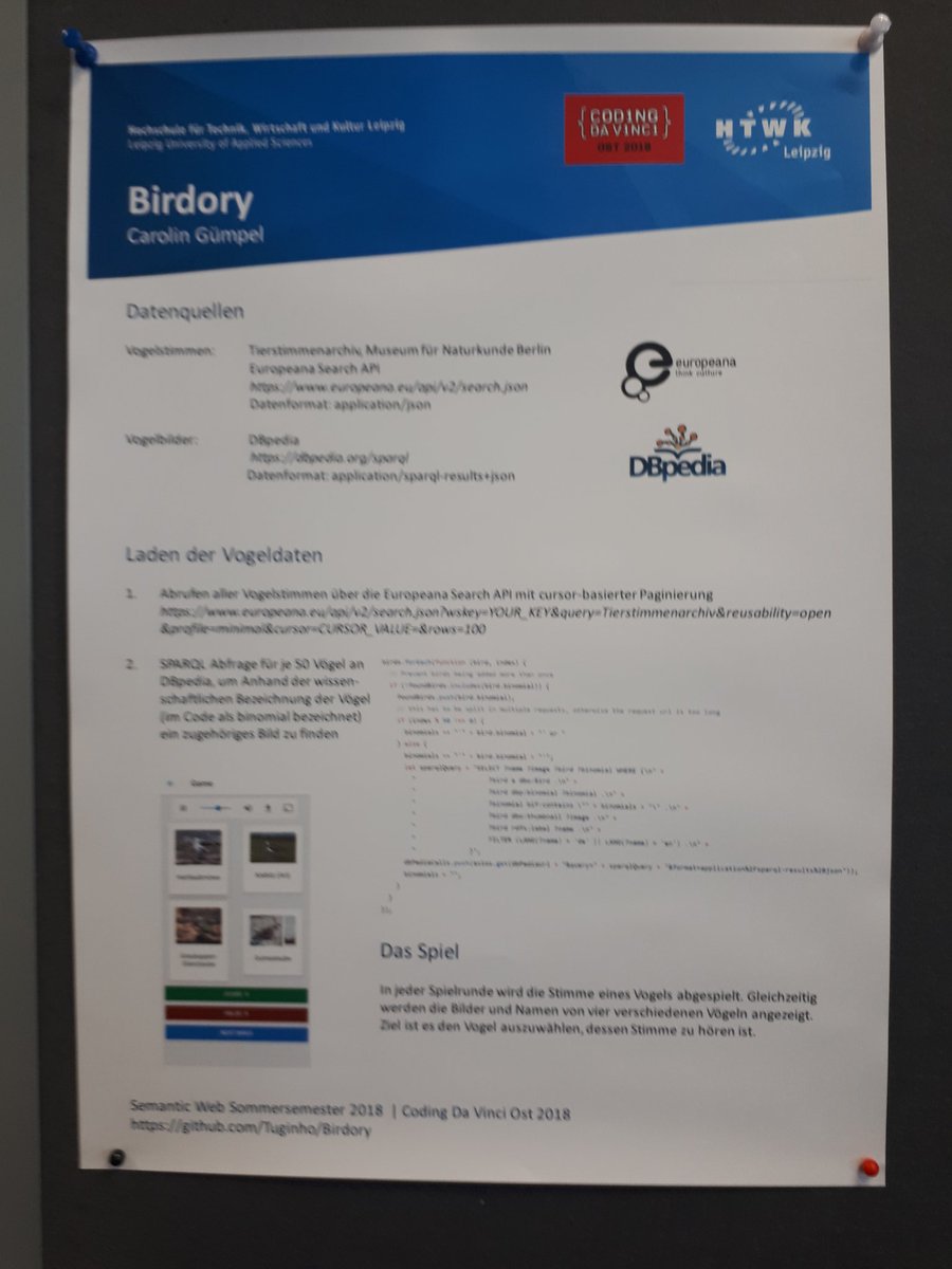 dbpedia's tweet photo. From @cdvost to #LSWT2018 in 2 days-#birdory, a #dbpedia based memory game is part of the poster session at LSWT2018. @akswgroup @InfAI_eV @HTWK https://t.co/onfpbTo7ce
