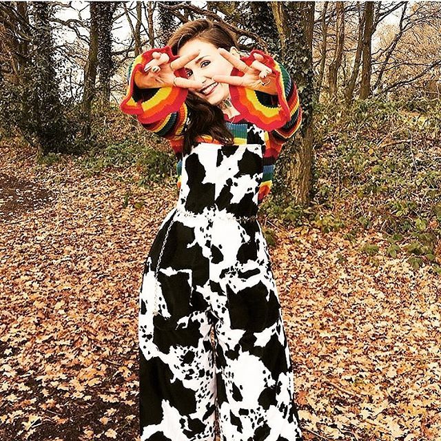 desertfoxshop's tweet photo. Ahhhh the dream that is @mermaiidmairead in our cow dungarees 🌈 Find these online now 🌸🌸🌸 #dungarees #cowprint #cow #fauxfur #widelegpants #cutecustomer #outfit #rainbow #handmade #ethicalfashion #inspiration https://t.co/TQdIoNjHfv