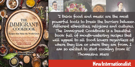 newint's tweet image. It&apos;s finally Publication Week for #TheImmigrantCookbook! Order it now from our @ethical_shop bit.ly/2y7hi8C or find it in bookstores from 21 June. Each book sold supports @migrants_rights and is &apos;full of mouth-watering recipes&apos;, as @thomasinamiers said!