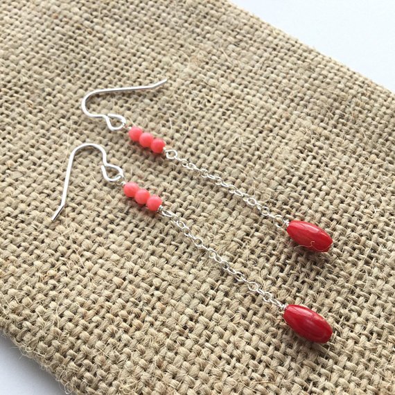 New listing: red and pink coral earrings now available in my @EtsyUK shop ow.ly/rFYe30kxH0O #OnlineCraft #CraftBuzz #earrings #etsyuk #coralearrings