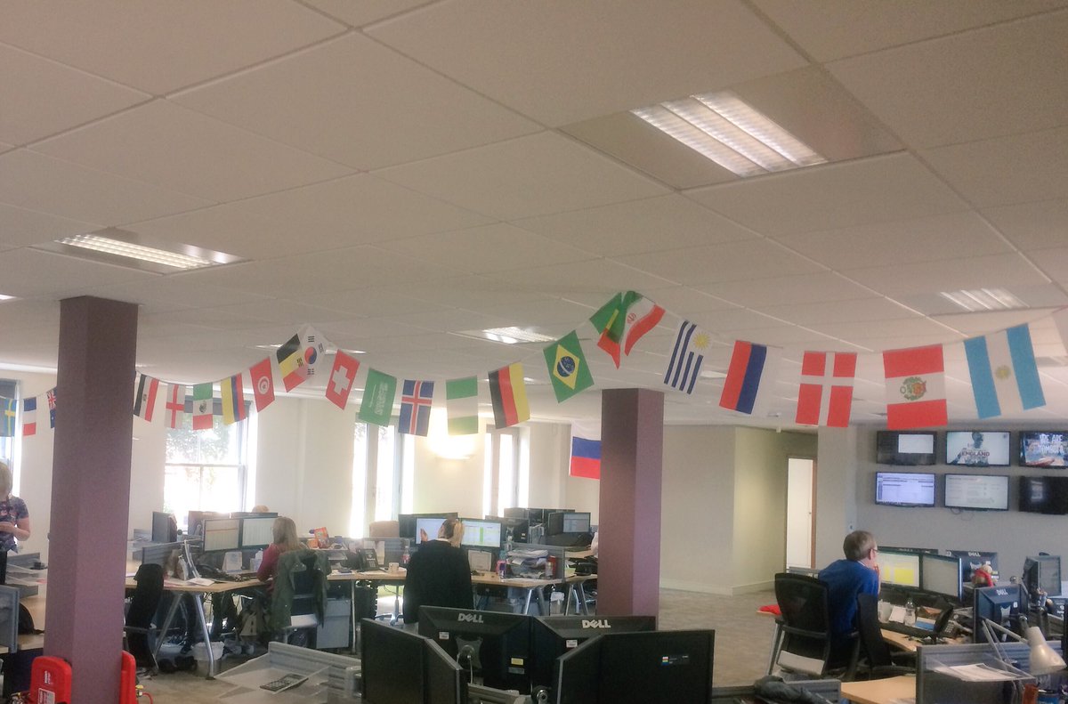 EICinsights's tweet photo. The @utilitywiseplc Bury St Edmunds office is fully kitted out for the #WorldCup #LifeAtUTW https://t.co/yOYTV850oc