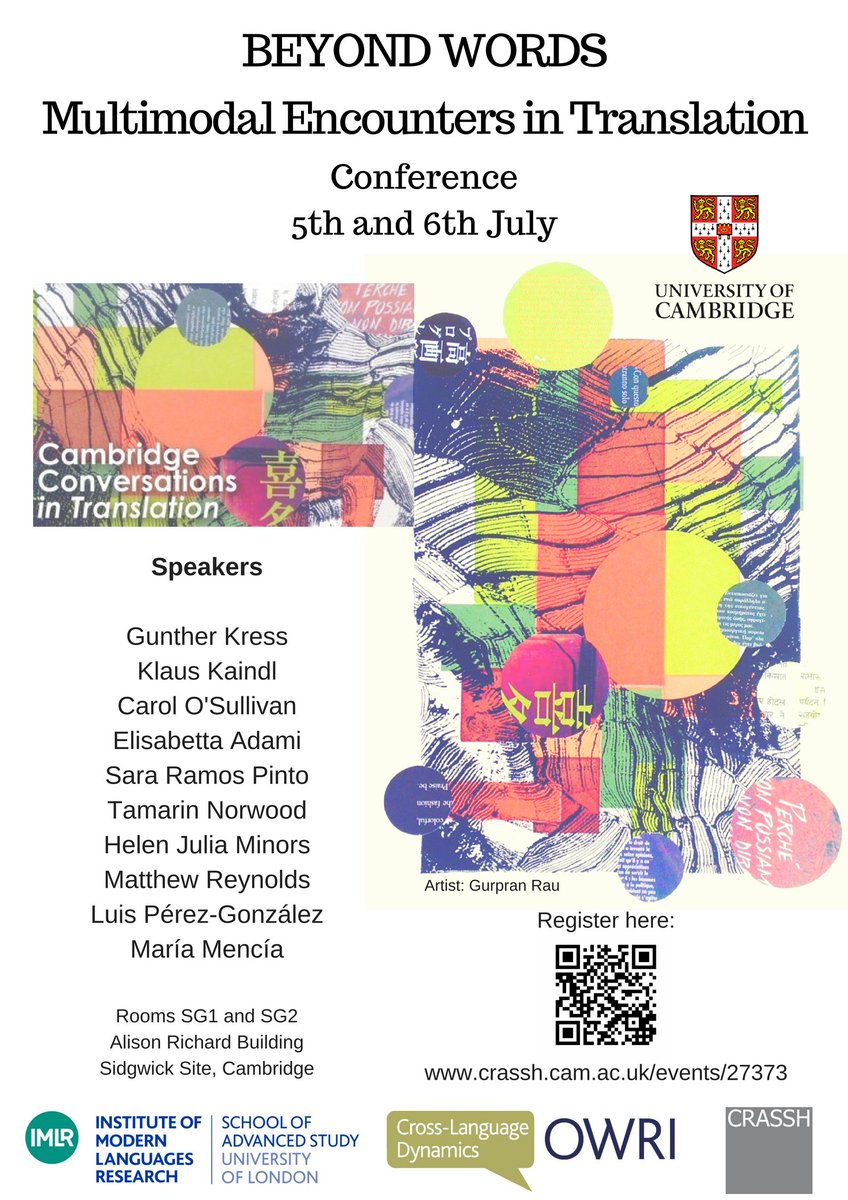 boriamonica's tweet photo. Registration still open for our July conference 'Beyond Words: Translation and Multimodality': https://t.co/mHYFkCjsUO https://t.co/bPfVfnGn6v