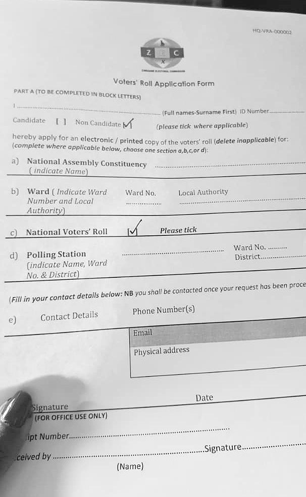 UKinZimbabwe's tweet photo. .@UKinZimbabwe team was able to obtain a searchable copy - in Excel format - of the voters’ roll from @ZECZim offices in Harare this morning. It took about two hours, but we came away with a disc @FCOHumanRights @ZimMediaReview https://t.co/YrXIZv08VW