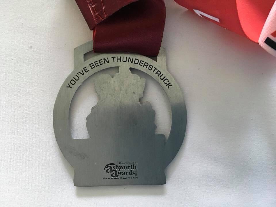 Loved Ironman 70.3 Elsinore yesterday, felt my race really came together. Medal is fab, and with AC/DC reference on back couldn’t ask for more <a href="/KMDIronmanCPH/">KMD IRONMAN CPH</a> <a href="/IRONMANtri/">IRONMAN Triathlon</a> <a href="/kayeman/">Paul Kaye</a>