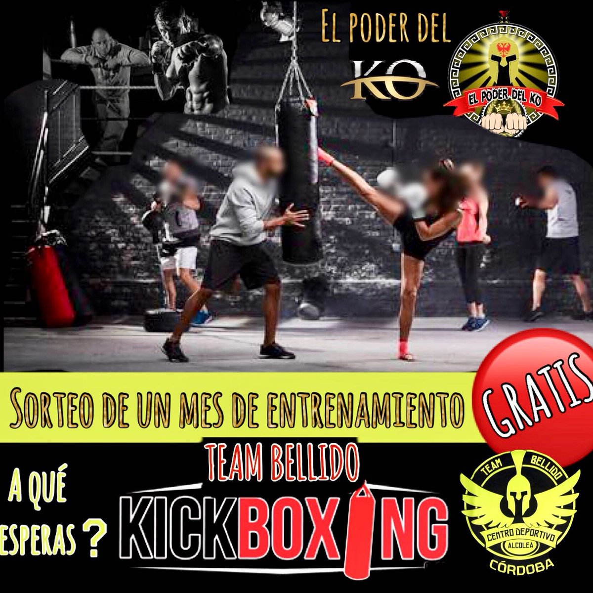 Ahora tus compras en EL PODER DEL KO tienen premio ... Desde el día 20 de Junio y hasta el 1 de Julio podrás ganar 1 Mes de entrenamiento GRATIS en TEAM BELLIDO para practicar KICK BOXING de la mano de Jesús Bellido.
Rt y entra en el sorteo poniendo esto en tu muro.