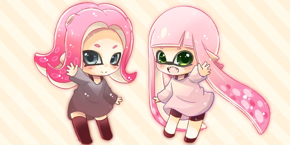 ちびイカちゃんとちびタコちゃん②(6月18日) #今日のピンクイカちゃん