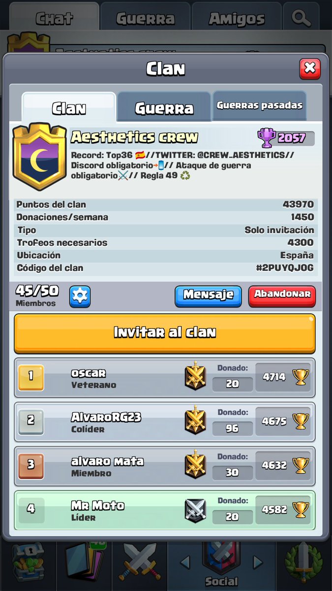 crew_aesthetics's tweet photo. Poco se habla que, debido a este finde loco con el desafío de elixir, se nos ha pasado anunciar que en CR ya hemos alcanzado Oro II en ClanWars
Eres buen guerrero y te va el buen rollo? Te estamos buscando!! Solicita ya a nuestro clan y comienza a subir con nosotros en el Top🔥💣 https://t.co/XE2PPSuxtO