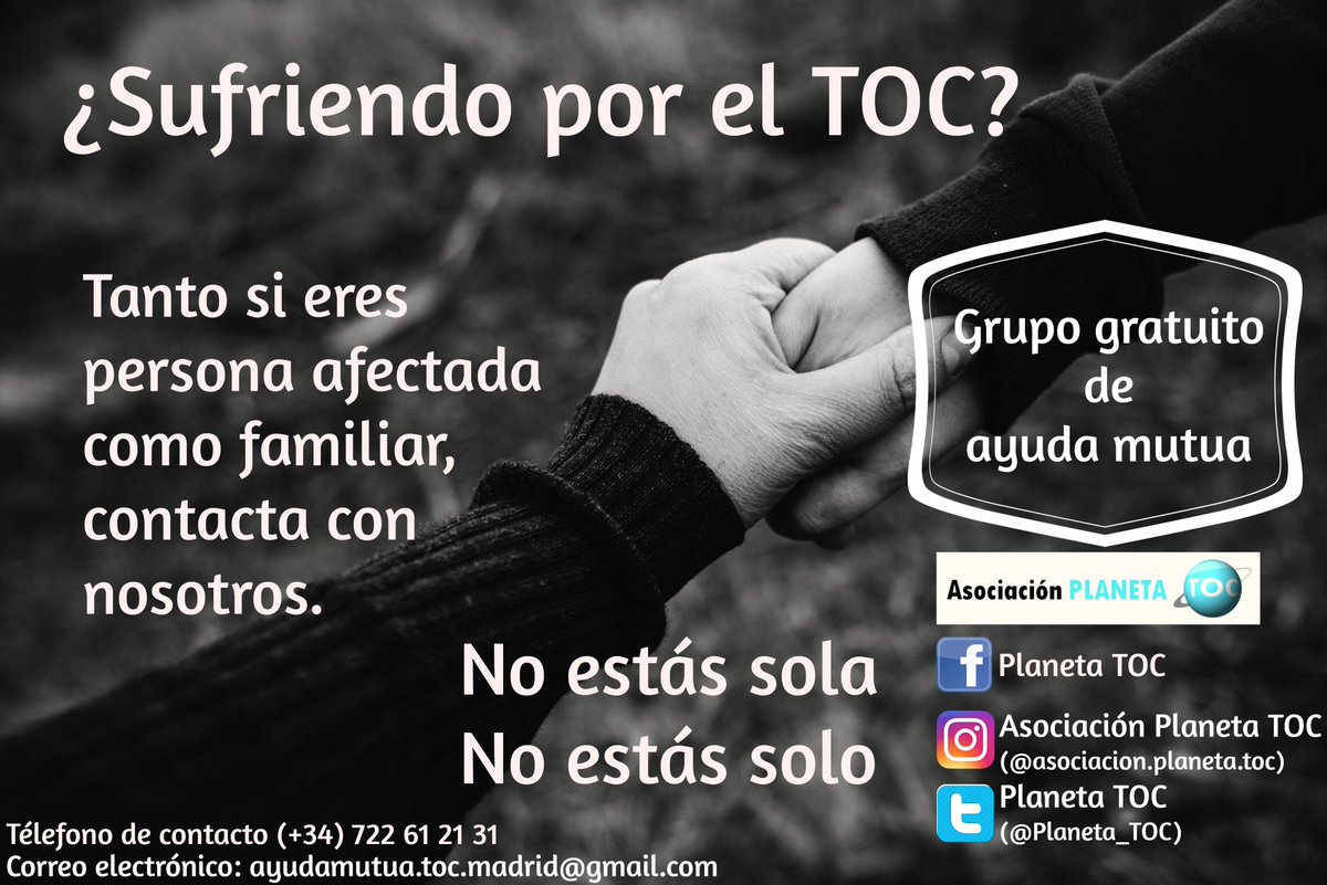 Planeta_toc's tweet image. El TOC es un trastorno incapacitante y debilitante, pero también es totalmente tratable y se puede VIVIR con ello de una forma totalmente normalizada. 

Si necesitas ayuda y apoyo, @Planeta_toc está aquí para escucharte.

¡No dudes en contactarnos! Juntos, es más facil :)