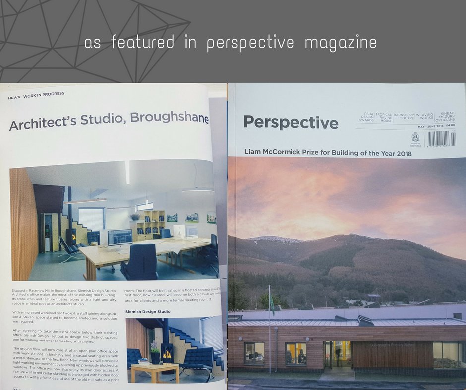 sdsarchitecture's tweet photo. Great to see our office WIP (work in progress) images of the office in one of Northern Ireland's leading architectural magazines, Perspective magazine.
.
#architects #office #studio #raceviewmill #perspective #rsua https://t.co/4oNOWEnINC