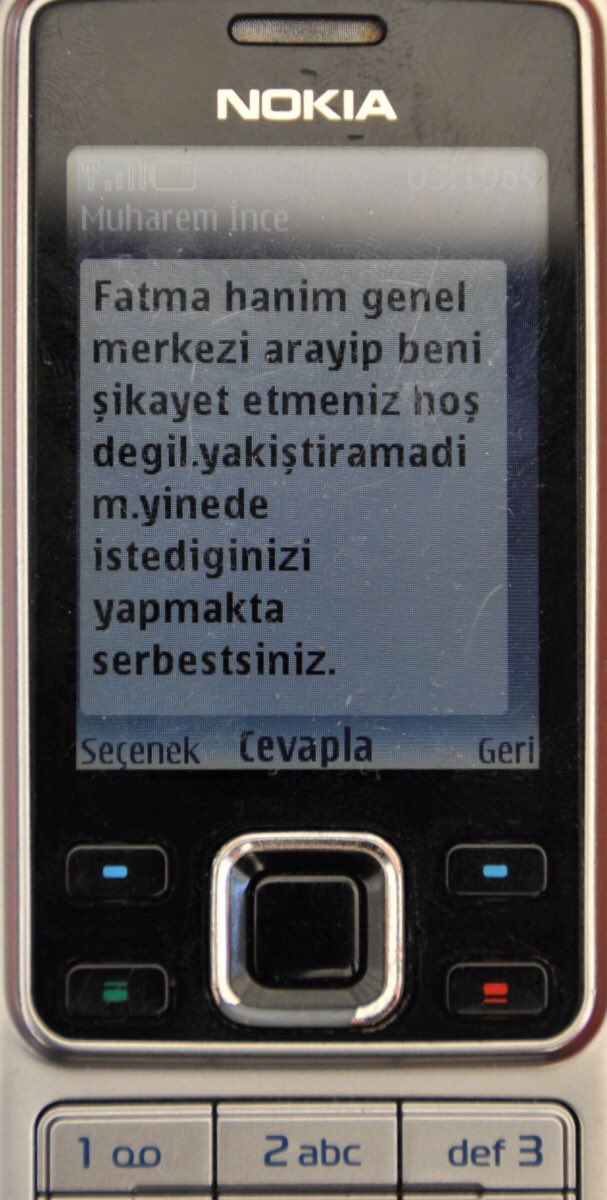 muharrem ince telefon numarası