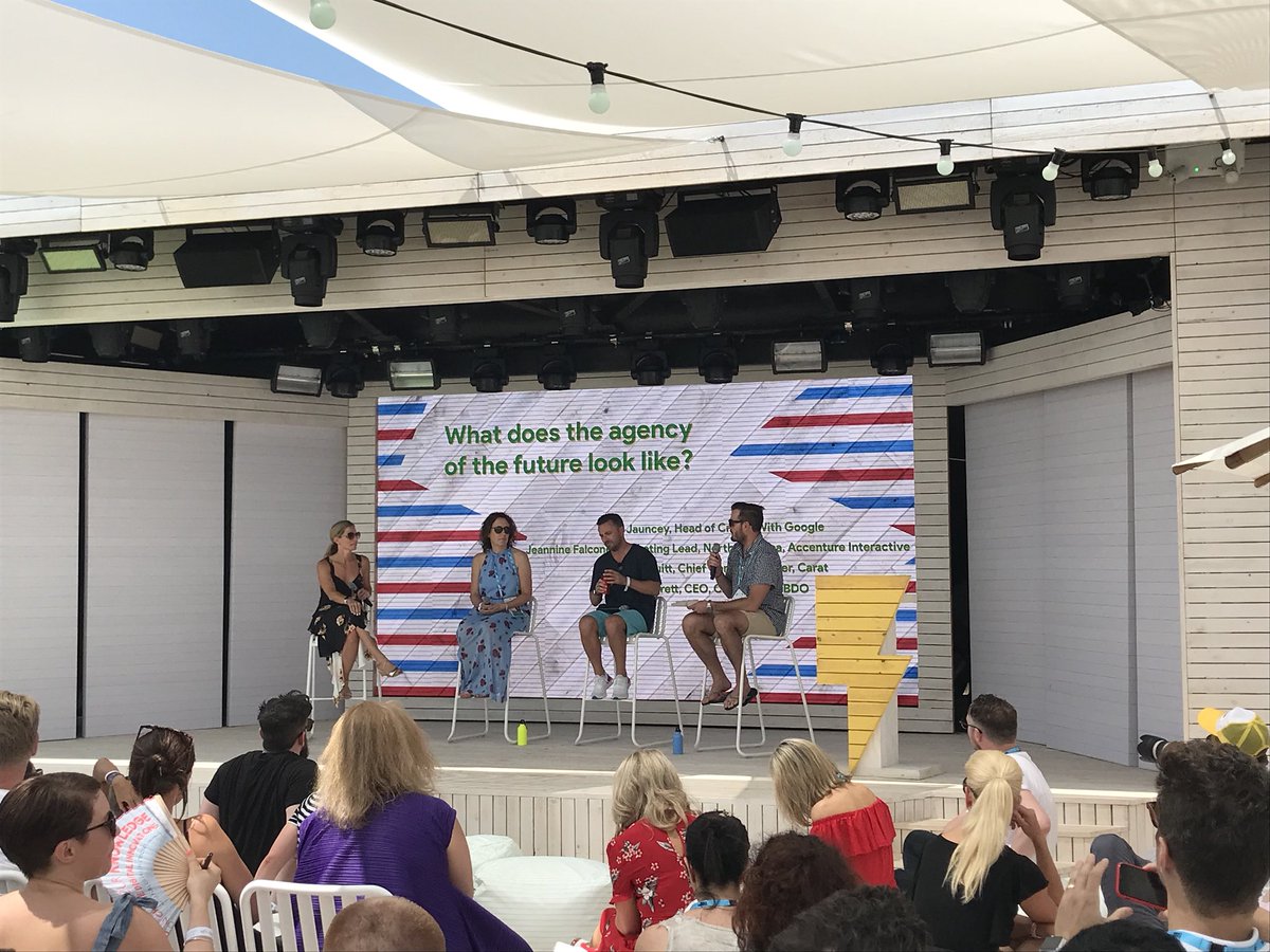 Discomark's tweet photo. Our very own Jeannine Falcone at #youtubebeach debating creative futures #CannesLions #GreaterExperiences @AccentureACTIVE https://t.co/wjehcXQcnf