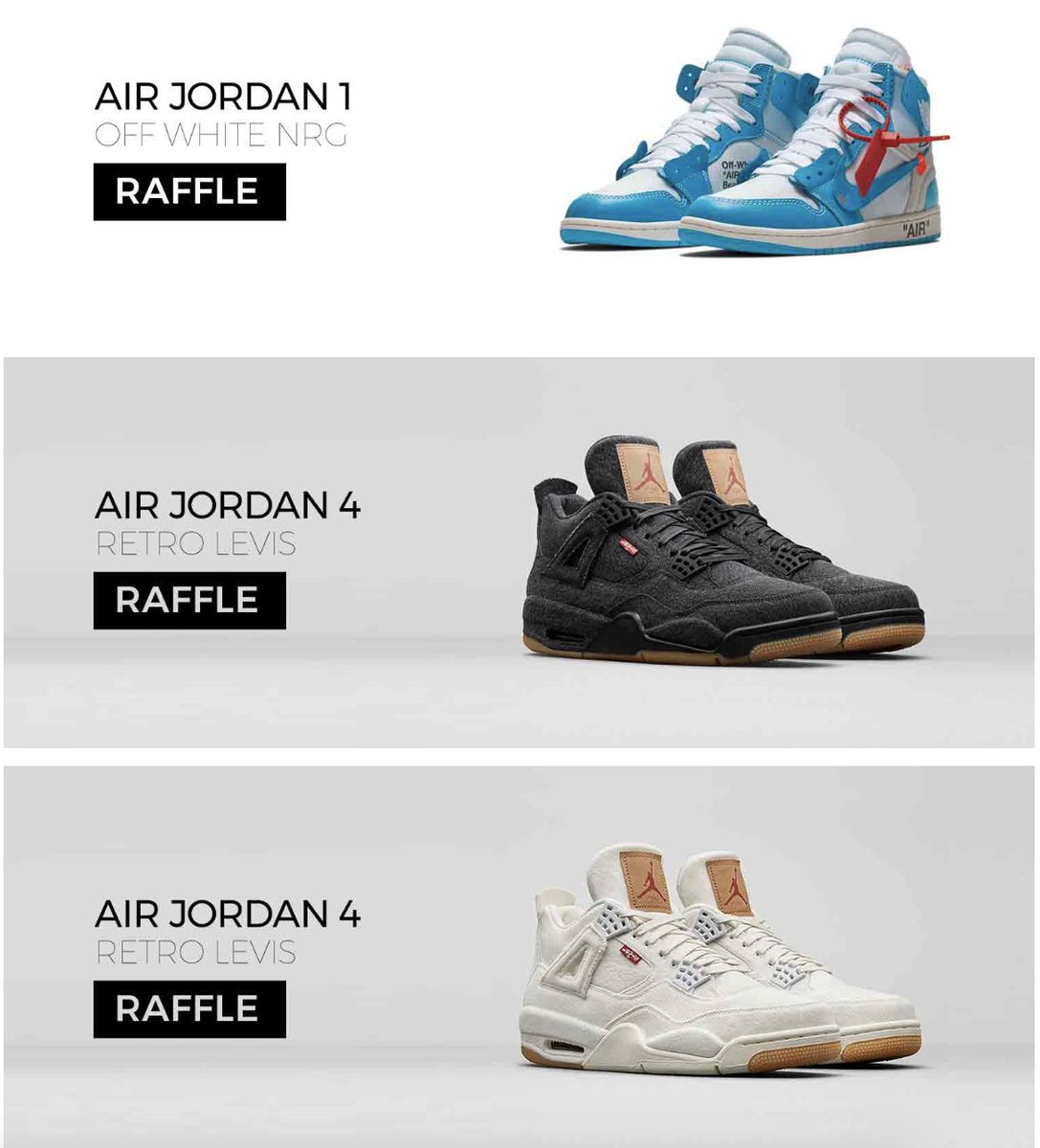 raffles for off white jordan 4